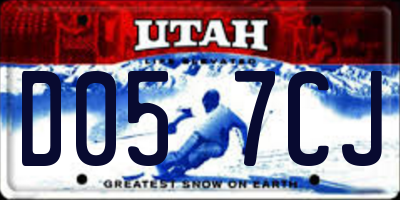 UT license plate D057CJ