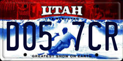 UT license plate D057CR