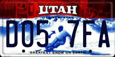 UT license plate D057FA