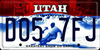 UT license plate D057FJ