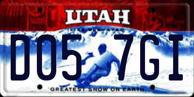 UT license plate D057GI