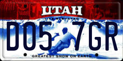 UT license plate D057GR