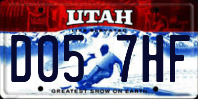 UT license plate D057HF