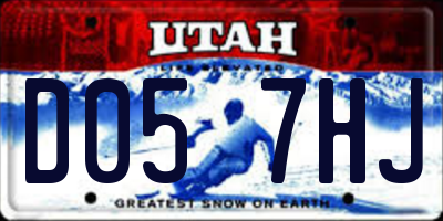 UT license plate D057HJ