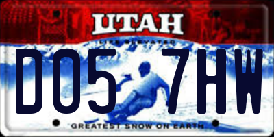 UT license plate D057HW