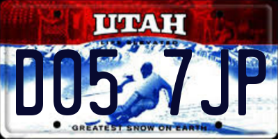 UT license plate D057JP