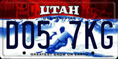 UT license plate D057KG