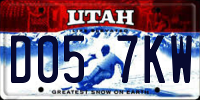 UT license plate D057KW