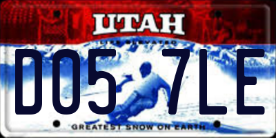 UT license plate D057LE