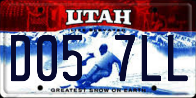 UT license plate D057LL