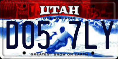 UT license plate D057LY
