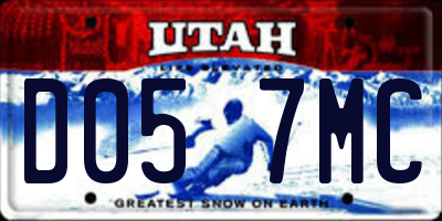 UT license plate D057MC