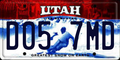 UT license plate D057MD