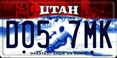 UT license plate D057MK