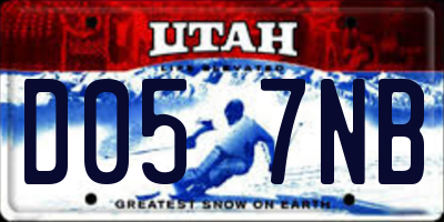 UT license plate D057NB