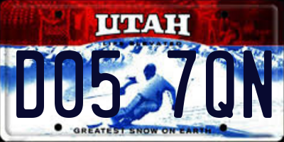 UT license plate D057QN