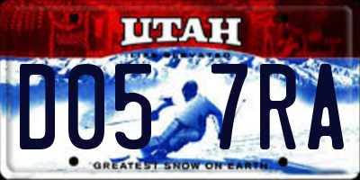 UT license plate D057RA