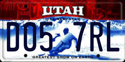 UT license plate D057RL