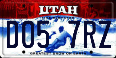 UT license plate D057RZ