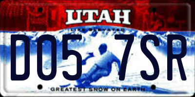 UT license plate D057SR