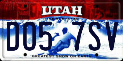 UT license plate D057SV