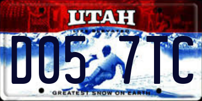 UT license plate D057TC