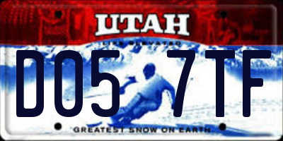UT license plate D057TF