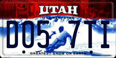 UT license plate D057TI