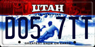 UT license plate D057TT