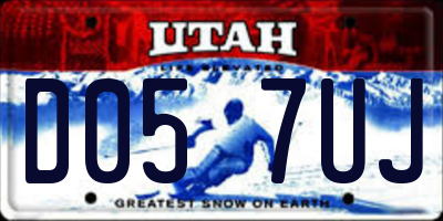 UT license plate D057UJ