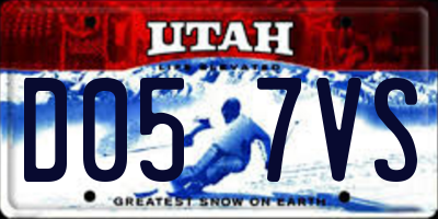 UT license plate D057VS