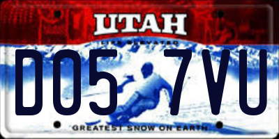 UT license plate D057VU