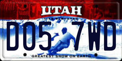 UT license plate D057WD
