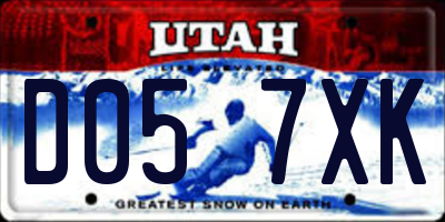 UT license plate D057XK