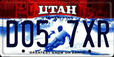 UT license plate D057XR