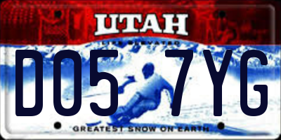 UT license plate D057YG