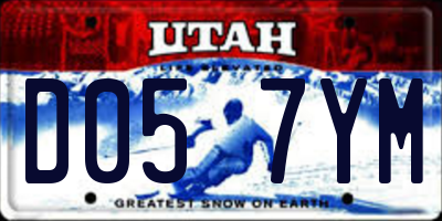 UT license plate D057YM