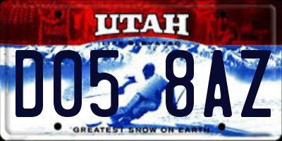 UT license plate D058AZ