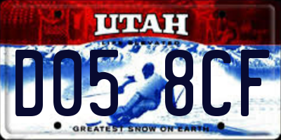 UT license plate D058CF