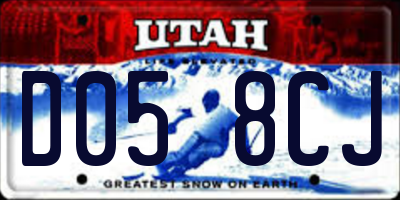 UT license plate D058CJ