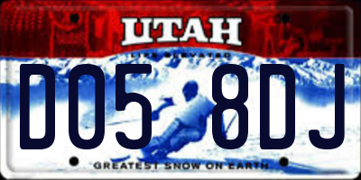 UT license plate D058DJ