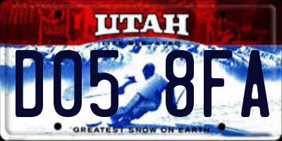 UT license plate D058FA