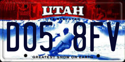 UT license plate D058FV