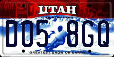 UT license plate D058GQ