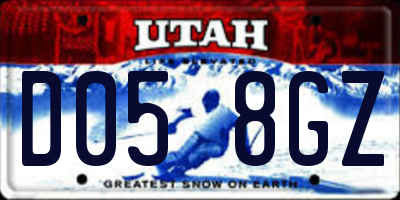UT license plate D058GZ