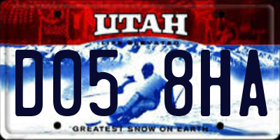 UT license plate D058HA