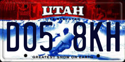 UT license plate D058KH