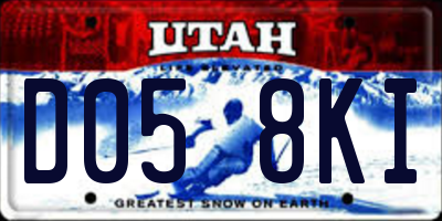UT license plate D058KI