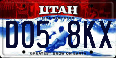 UT license plate D058KX