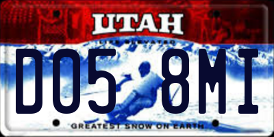 UT license plate D058MI